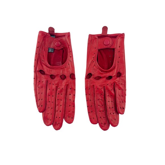 Red Leather Driving Gloves - Picture 1 of 2